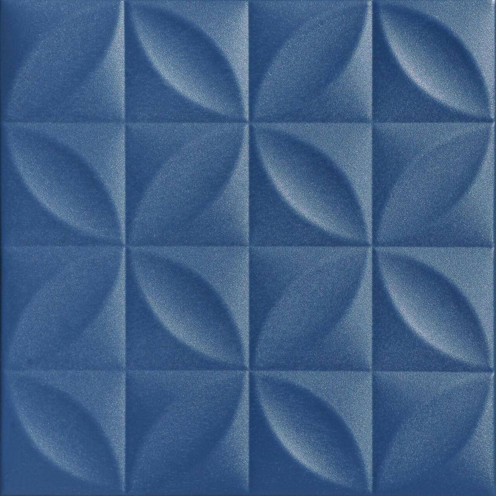 Van Deusen Blue Textured Polystyrene Ceiling Tile