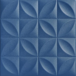 Perceptions Van Deusen Blue 1.6 ft. x 1.6 ft. Decorative Foam Glue Up Ceiling Tile (21.6 sq. ft./case)