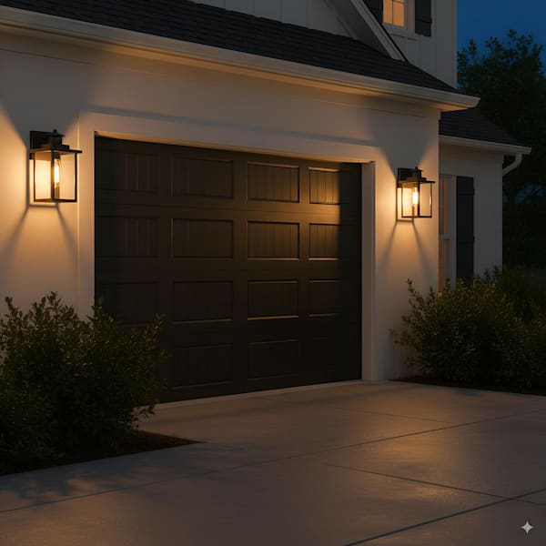 C Cattleya 1-Light Black Motion Sensor Dusk To Dawn Outdoor