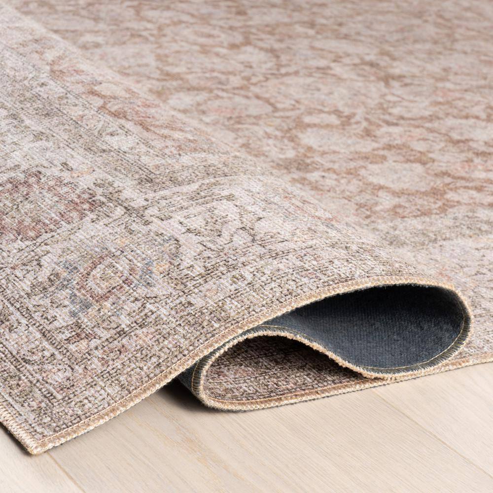 Glenette Rust Rectangular Synthetic Vintage Medallion Area Rug