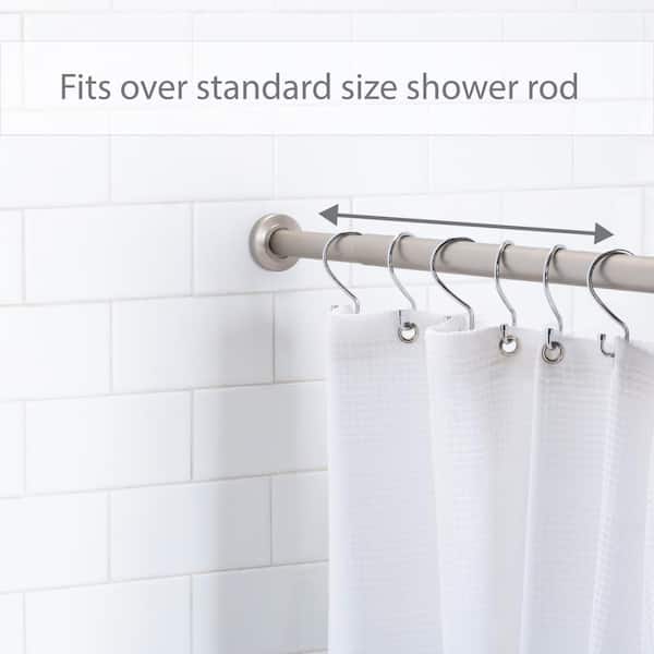 Stainless Steel Shower Curtain Rings Hooks 12 Set of Bathroom Poles Rod S1 