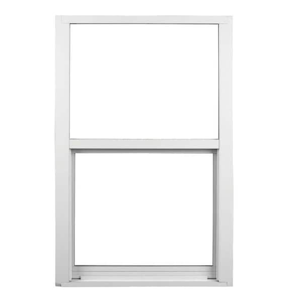 Ply Gem 36.25 in. x 25.25 in. 400 Series White Aluminum Single Hung Window with LowE Glass, Block 22, Screen Included