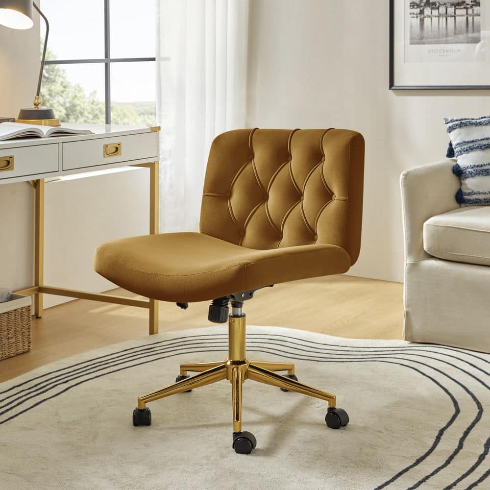 Norman Golden Modern 23 in. W Polyester Swivel and Tilting Office Chair with Pillow price history on PriceWatchPro