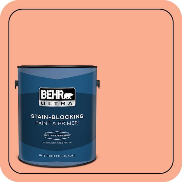 BEHR ULTRA 1 gal. #210B-4 Sunset Strip Extra Durable Satin Enamel Interior Paint & Primer