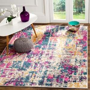 Madison Ivory/Blue 6 ft. x 9 ft. Solid Area Rug
