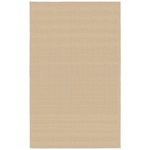 Medallion Tan 4 ft.x6 ft. Casual Tuffted Solid Color Checkerd Polypropylene Area Rug