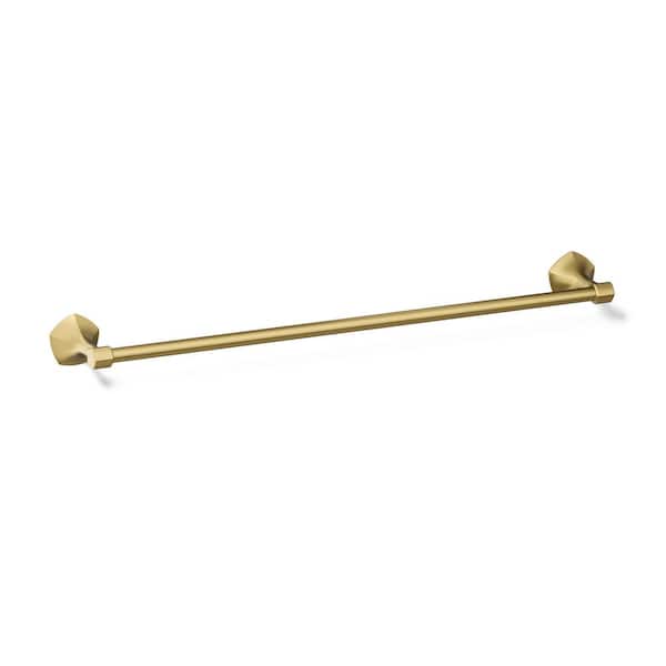 KOHLER Occasion 24 in. Wall Mounted Single Towel Bar in Vibrant Brushed Moderne Brass