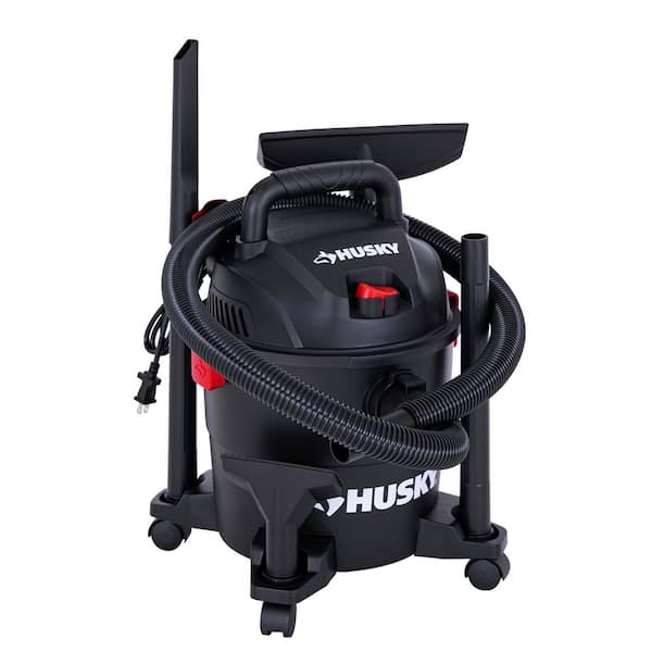 4 Gallon 3.0 Peak HP Wet Dry Vac Shop Vacuum with Locking Hose, Wands, Filters, Crevice, Gulper and Floor Nozzles