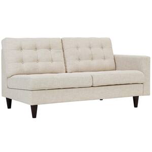 Empress 64.5 in. Beige Polyester 2-Seater Right-Facing Loveseat with Removable Cushions