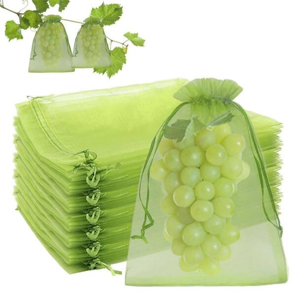 Breathable Polyester, 100 Pieces, Double Drawstring, Reusable, 6.5×9 in. Fruit Protection Garden Bag Set for Plant