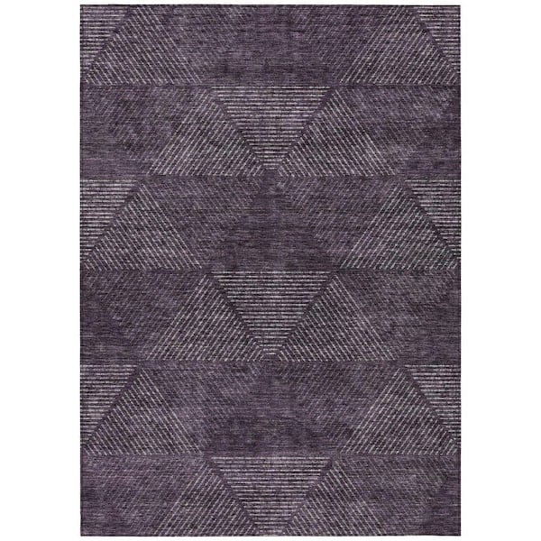 Chantille Machine Washable Indoor/Outdoor Abstract ACN777 Eggplant 2 ft. 6 in. x 3 ft. 10 in. Area Rug