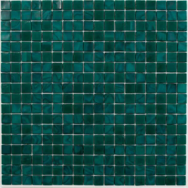 Apollo Tile Skosh 4 in. x 6 in. Glossy Dark Green Glass Mosaic Uniform square Wall & Floor Sample Tile (0.13 sq. ft./Piece) (1-Pack)