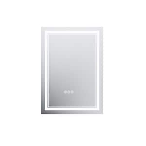 2-0 in. W x 2-8 in. H LED Rectangular Glass Frameless Anti-Fog Wall Mounted Bathroom Vanity Mirror in White