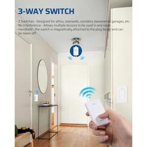 Wireless Remote Control Wall Light Switch Kit Light Switch, 2 Pack 3-Way Light Switch