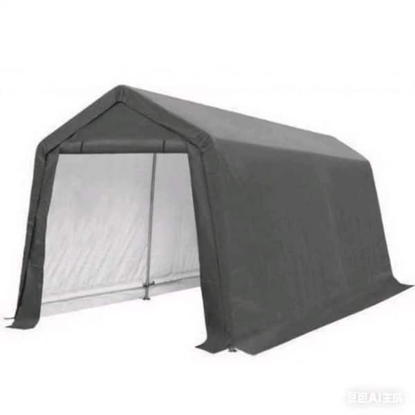 7 ft. x 12 ft. Outdoor Storage Shed-Heavy Duty Storage Shelter Tent for Bike, ATV, Motorcycle Carport, Gray