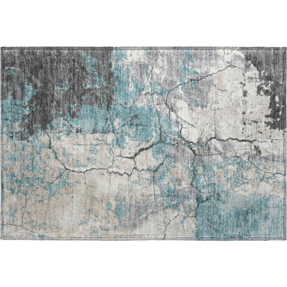 Mayfield Premium Machine Washable Abstract AMF2431 Teal 2 ft. x 3 ft. Accent Rug price history on PriceWatchPro