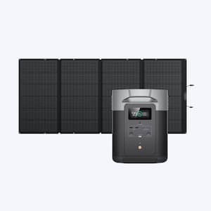 2000-Watt Output/5000-Watt Peak Solar Generator DELTA Max 2000 with 400-Watt Solar Panel for Home, Camping and RVs