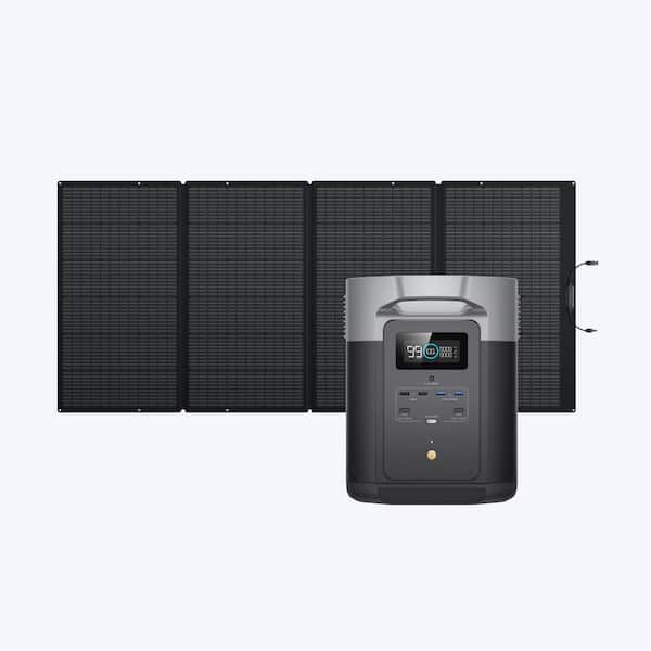 EcoFlow 2000-Watt Output/5000-Watt Peak Solar Generator DELTA Max 2000 with 400-Watt Solar Panel for Home, Camping and RVs