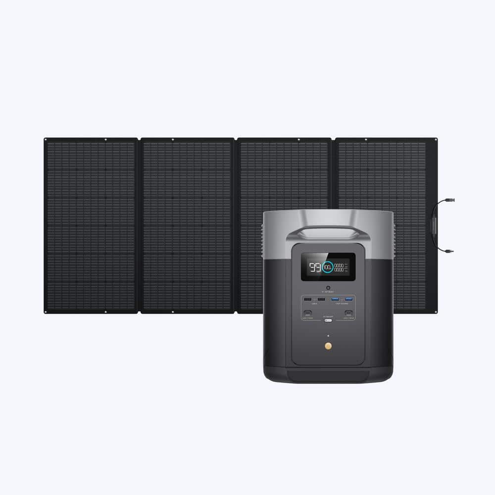 2000-Watt Output/5000-Watt Peak Solar Generator DELTA Max 2000 with 400-Wat