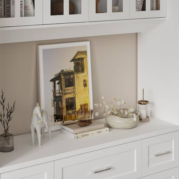 FUFU&GAGA White 78.7 in. Office Storage Cabinet with 13