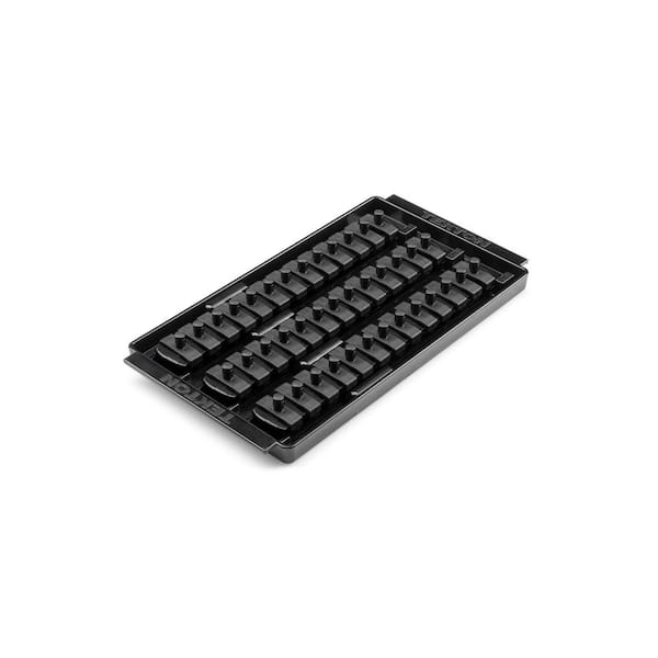TEKTON 1/4 in. Drive 3-Rail Socket Organizer Set, Black (39-Tool)