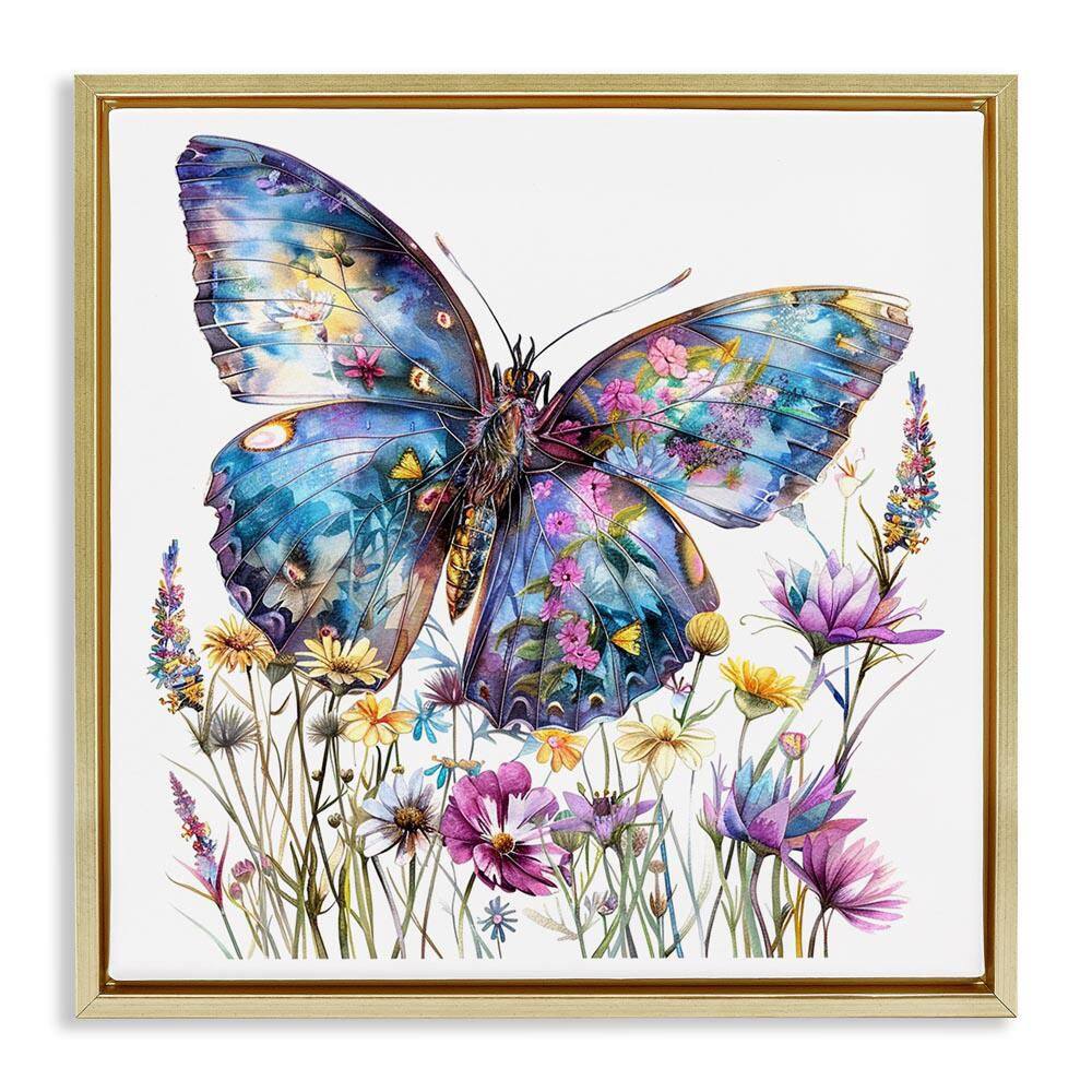 Spring Garden Butterfly by LSR Design Studio Gold Floater Frame Animal Graphic Art Print 18 in. x 18 in. price history on PriceWatchPro