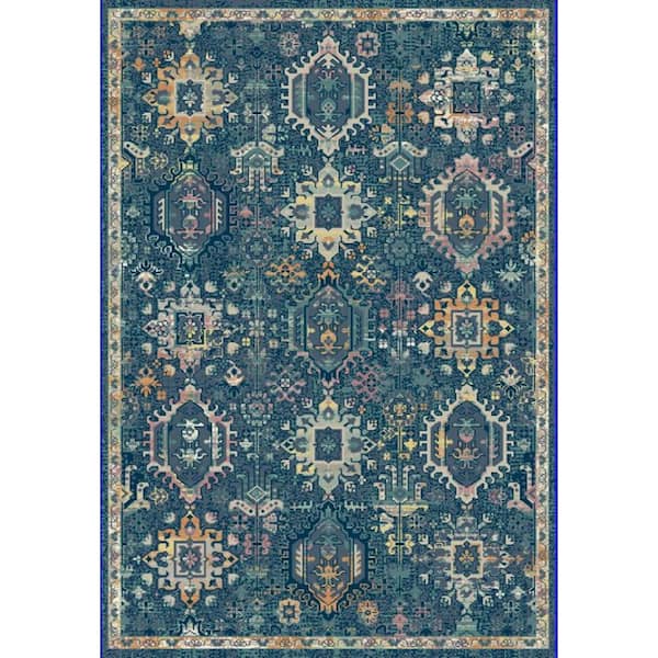 Home Decorators Collection Medallion Blue 4 ft. x 6 ft. Indoor Area Rug