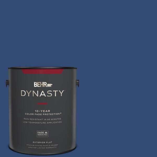 BEHR DYNASTY 1 gal. #S-H-580 Navy Blue Flat Exterior Stain-Blocking ...