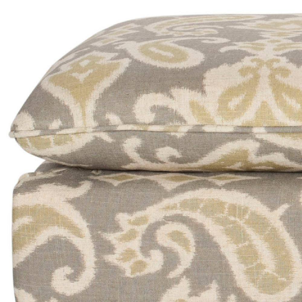 Hampton 52" Gray Linen and Cotton Pillowtop Bench