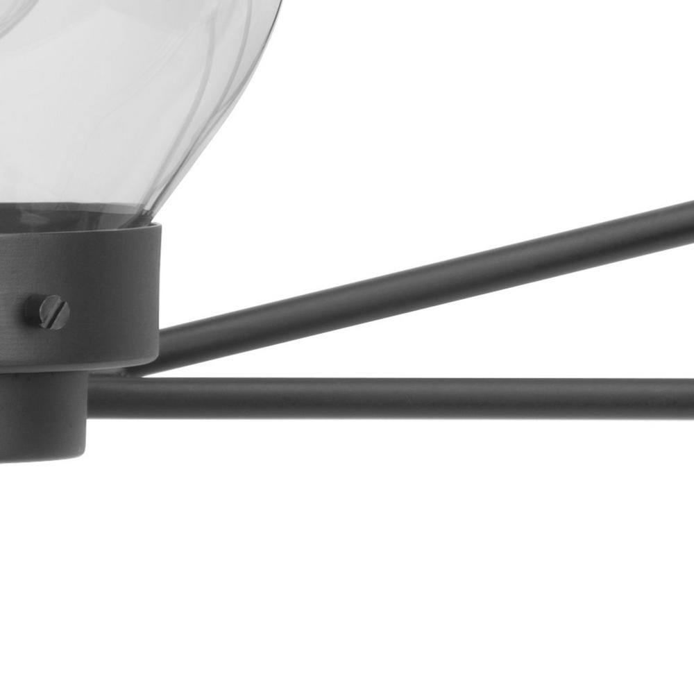 Matte Black 3-Light Bath Vanity with Clear Globe Shades