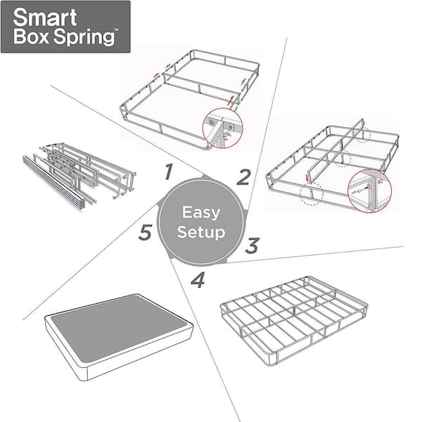 Zinus Metal Queen 7 In Smart Box Spring Hd Abs 7q The Home Depot