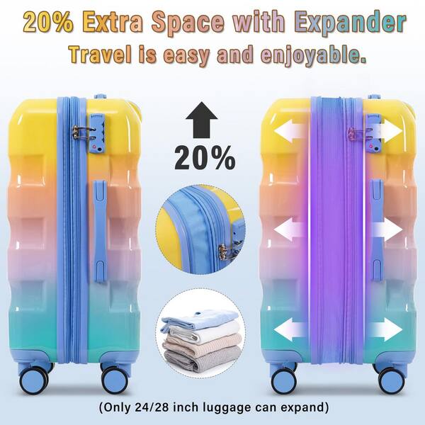 INNOBULE 3-Piece Luggage Set Hardshell with Spinner Wheels