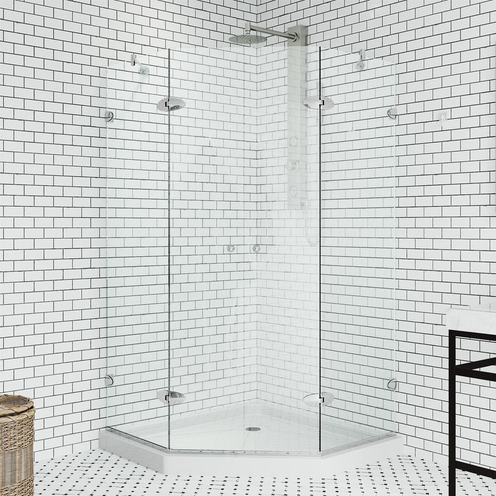 Vigo Gemini Frameless Neo-Angle Shower Enclosure with Low-Profile Base