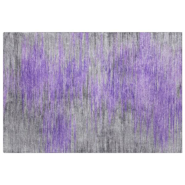 Dream Shag Premium Machine Washable Abstract ADS793 Purple 3 ft. x 4 ft. Area Rug
