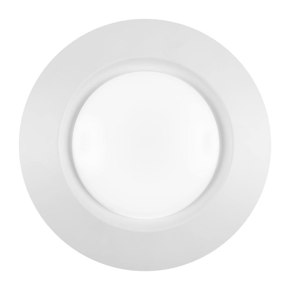 White Glass LED Flush Mount Ceiling Light, 4-Pack