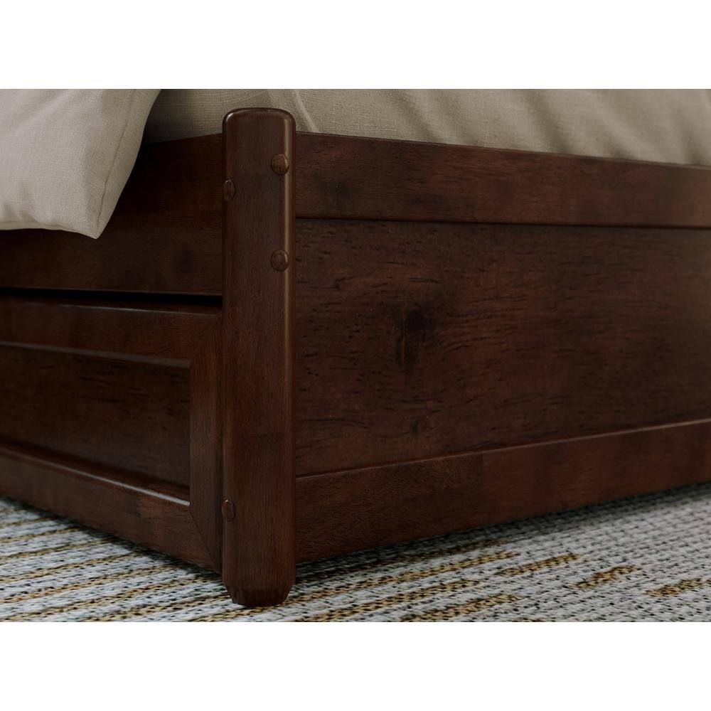 Casanova Dark Walnut King Wood Platform Bed with Storage Drawers