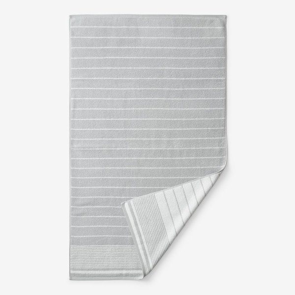 Company Cotton Plush Spa Stripe Gray Cotton Single Bath Towel