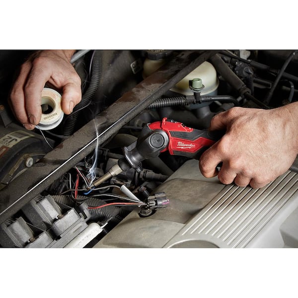 Milwaukee - M12 12-Volt Lithium-Ion Cordless Soldering Iron with Compact Battery Pack 2.0Ah and Charger Starter Kit