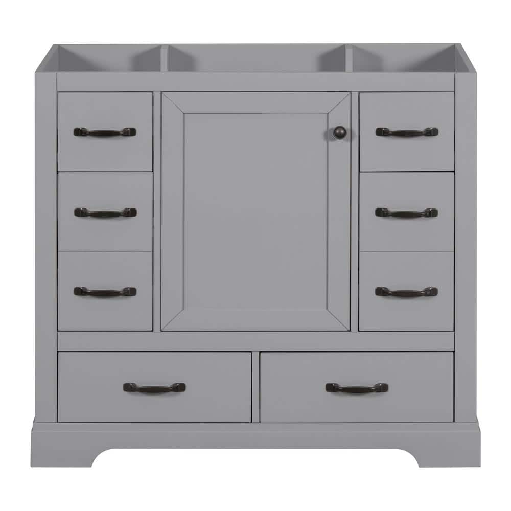 36 in. W x 18 in. D x 33 in. H Bath Vanity Cabinet without Top in Grey with