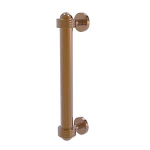 8 in. Center-to-Center Door Pull with Groovy Aents in Brushed Bronze