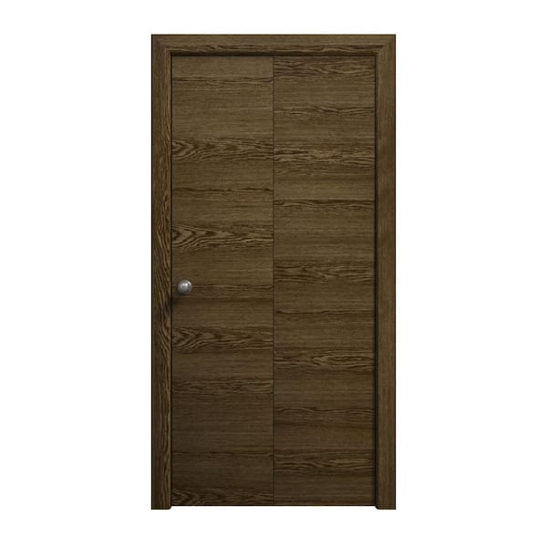 Sartodoors 36 in. x 96 in. Marble Oak Solid Wood Bi-Fold Doors with Hardware