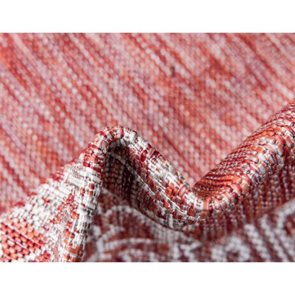 Rustic Rust Red 9' x 12' Synthetic Outdoor Area Rug