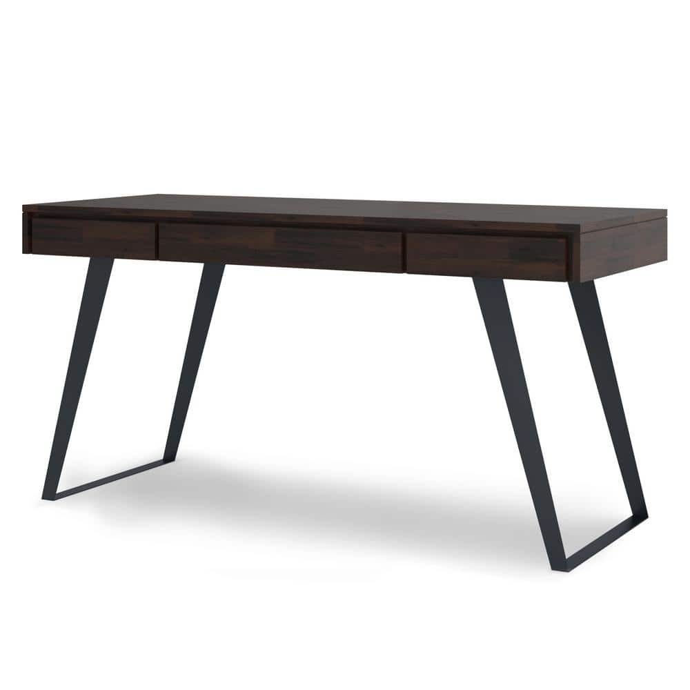 Lowry Industrial Urban Desk in Distressed Hickory Brown with Keyboard Tray