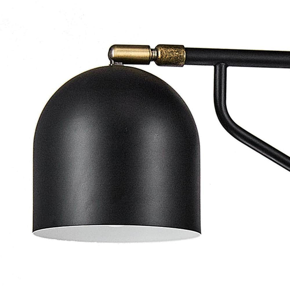 Matte Black and Antique Brass Classic Plug-In Wall Sconce