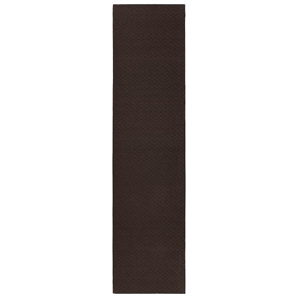 Town Square Mocha 3 ft. x 12 ft. Geometric Runner Rug