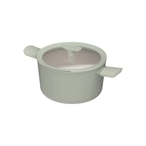 Balance 10 in., 5.8 qt. Aluminum Nonstick Ceramic Stockpot in Sage with Glass Lid