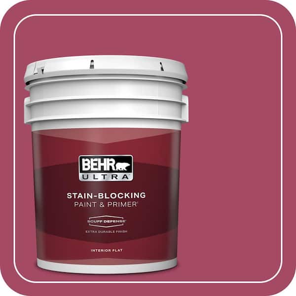 BEHR ULTRA 5 gal. #120D-5 Glazed Raspberry Extra Durable Flat Interior Paint & Primer