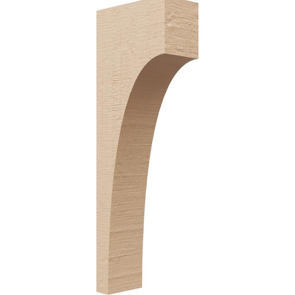 Ekena Millwork 3 in. x 18 in. x 6 in. Thin Stockport Rough Cedar Woodgrain TimberThane Corbel, Primed Tan