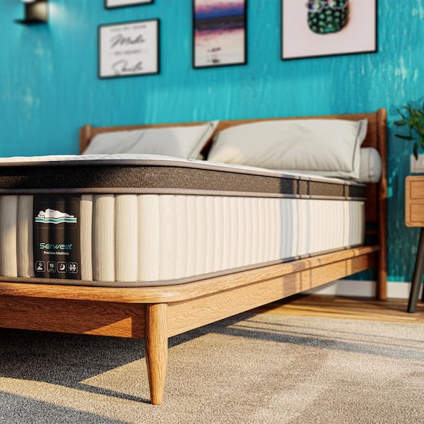 8 in. Queen Medium Firm Euro Top Memory Foam Hybrid Mattress Bed in a Box with Pocket Coils for Pressure Relief