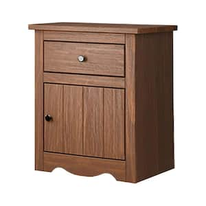 Stav Mahogany Brown and Black 1 Drawer 21 in. W Nightstand